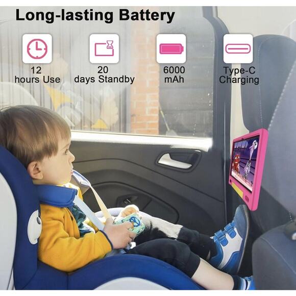 10.1" HD Screen Android 14 Tablet for Kids 64GB‎ Octa-Core WiFi Dual Camera PINK - Picture 3 of 6